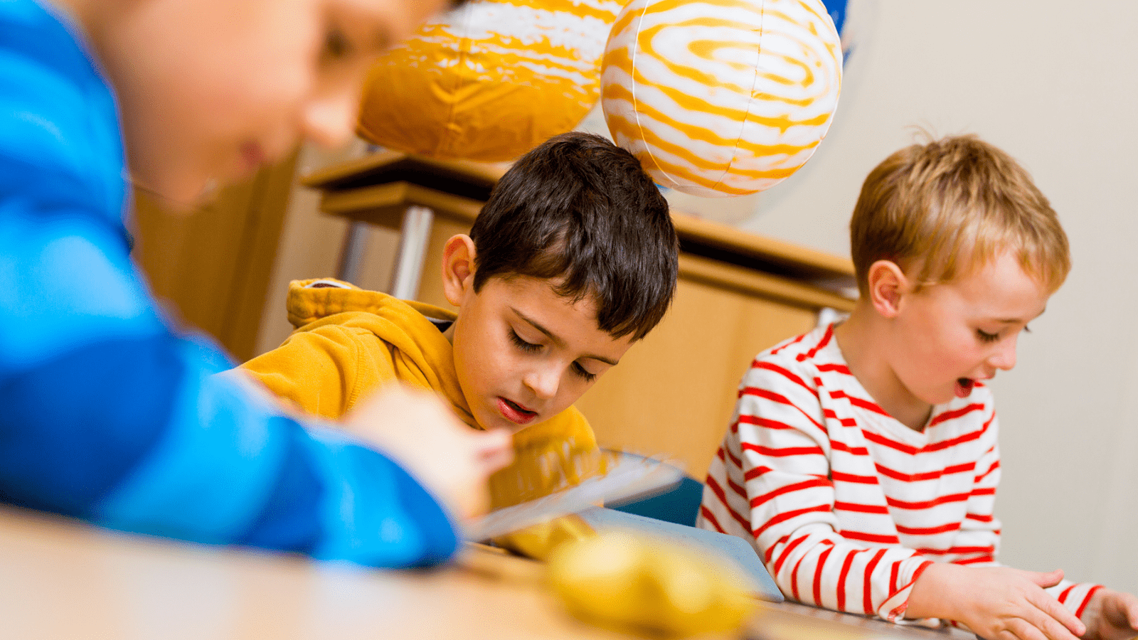 Children learning in class room