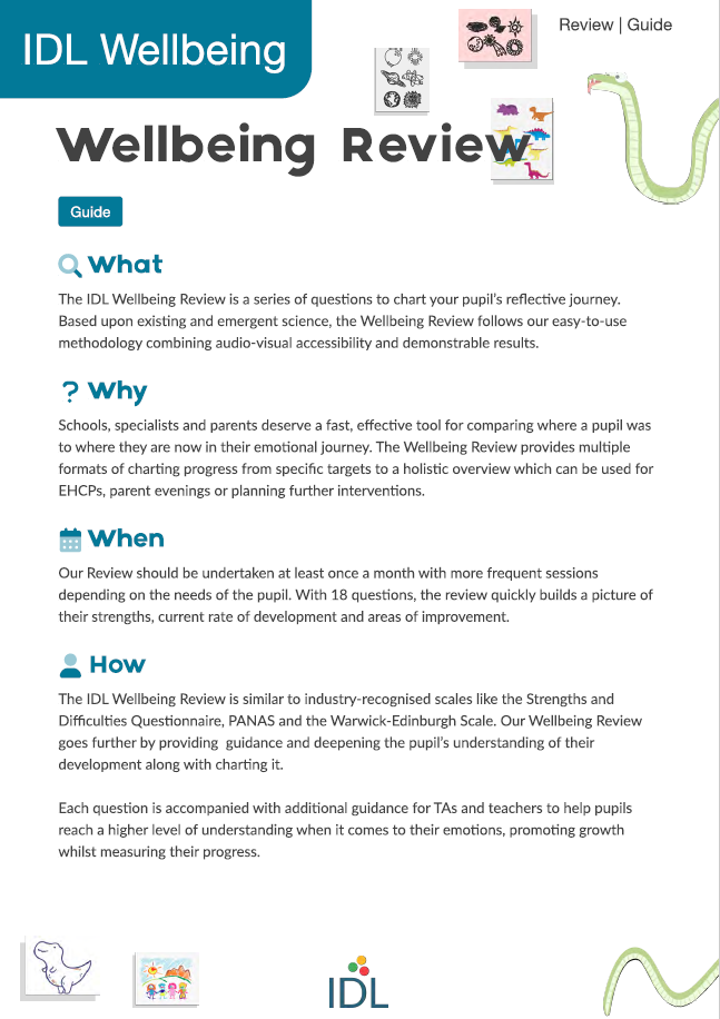 IDL Wellbeing Review screenshot