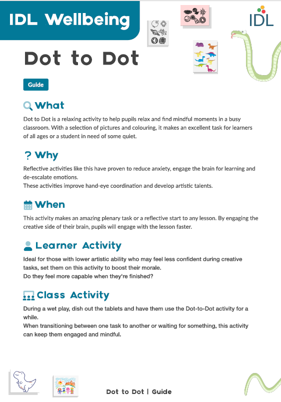 IDL Wellbeing dot to dot